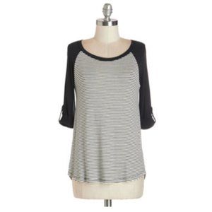 Staccato Striped quarter-sleeve top, size Medium